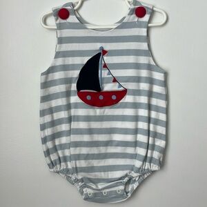 Shrimp & Grits Kids Sailboat Bubble. Size 2T.